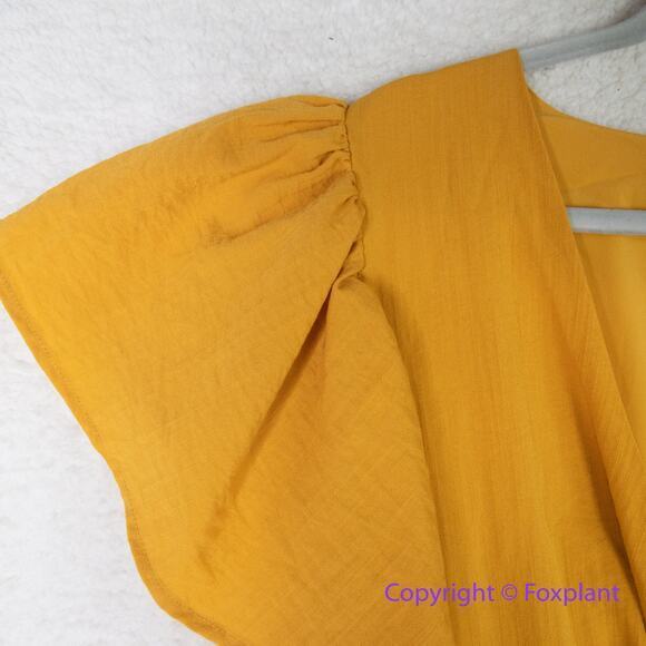 Eloquii Tie Bodice Romper With Flutter Sleeves in Daffodil women's Plus Size 20 - Picture 7 of 14